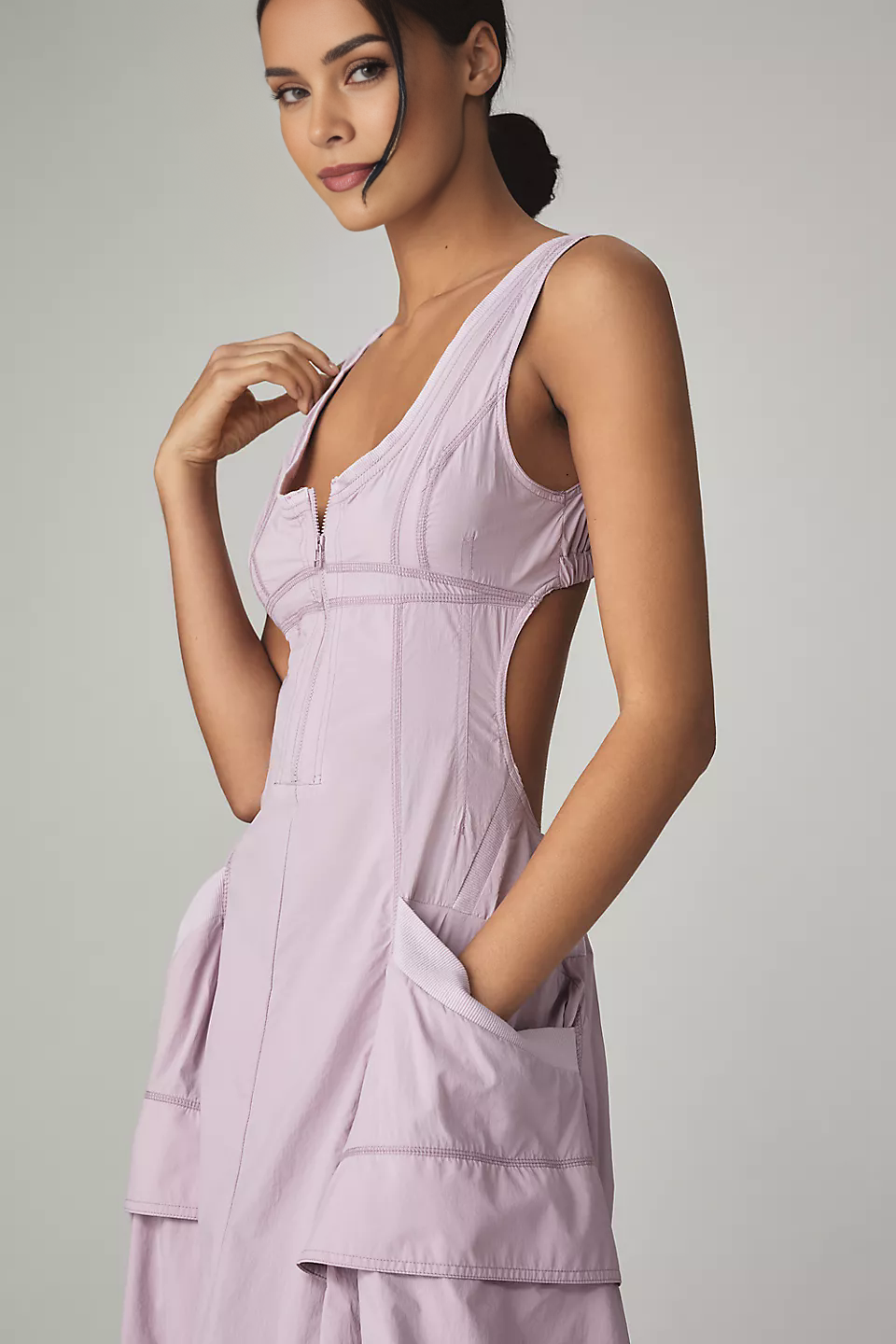 Daily Practice Fastpack Bubble-Hem Midi Dress