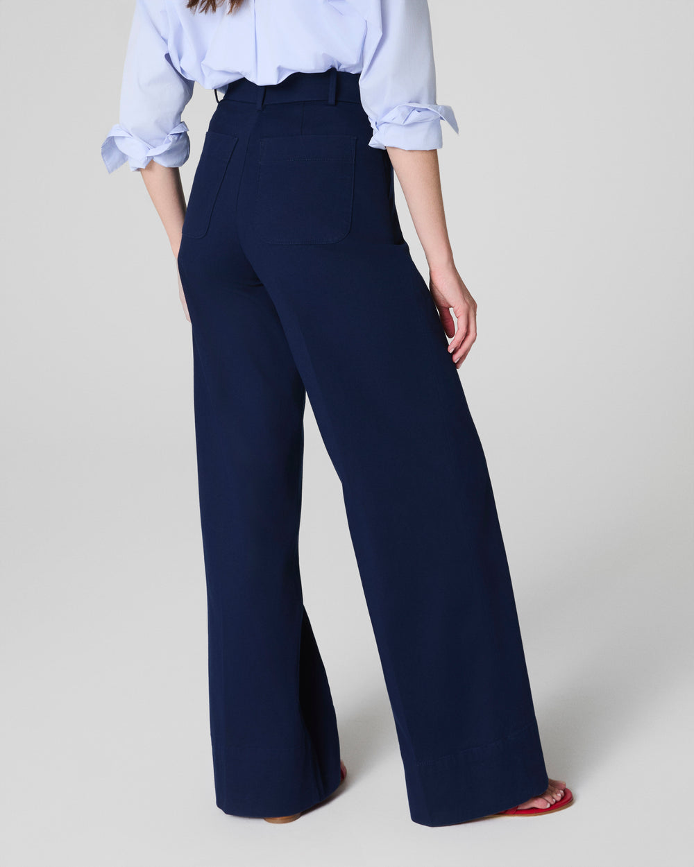 Tummy Control Stretch Twill Wide Leg Pant
