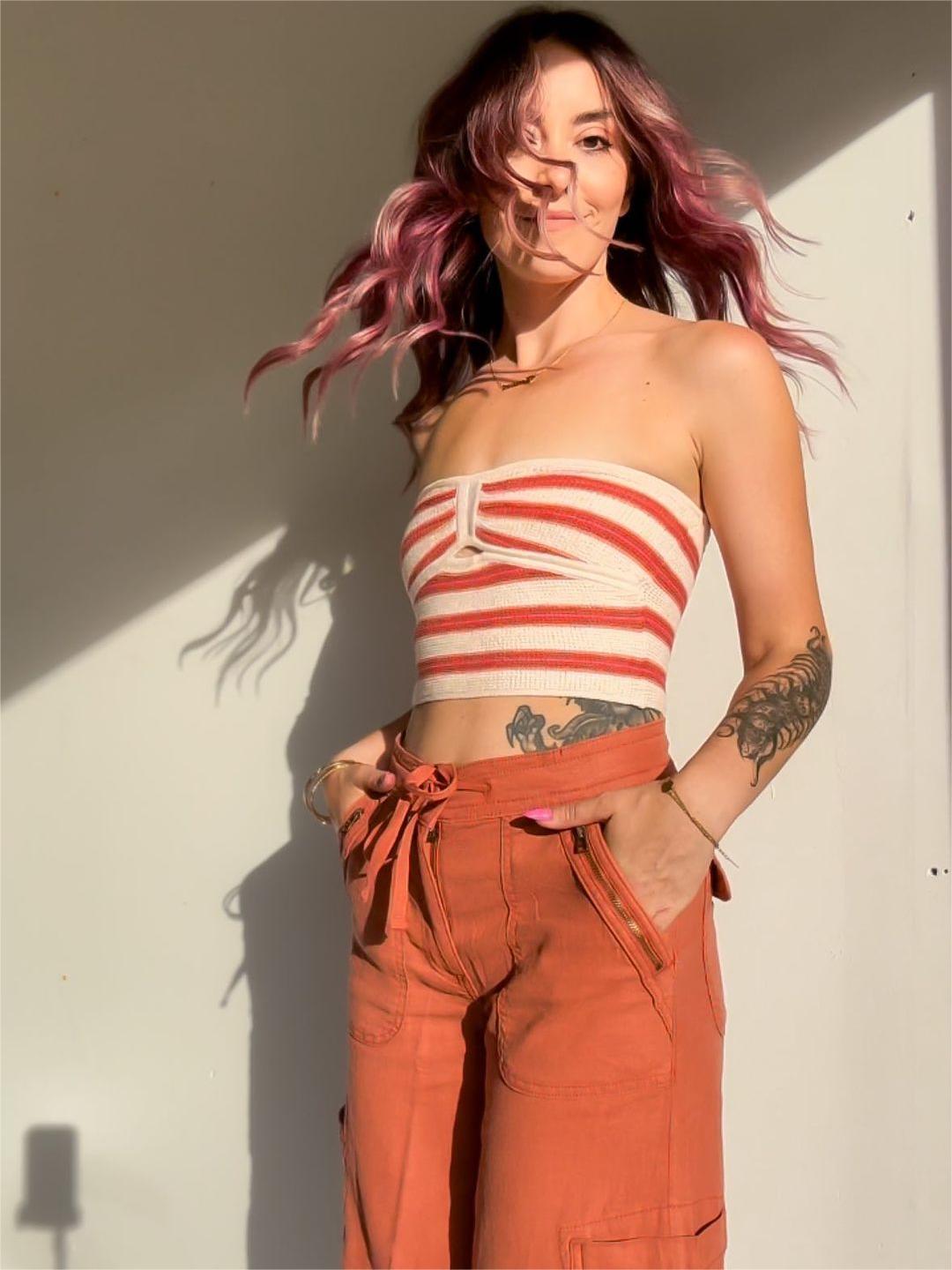 Linen-Blend Wide-Leg Cargo Pant