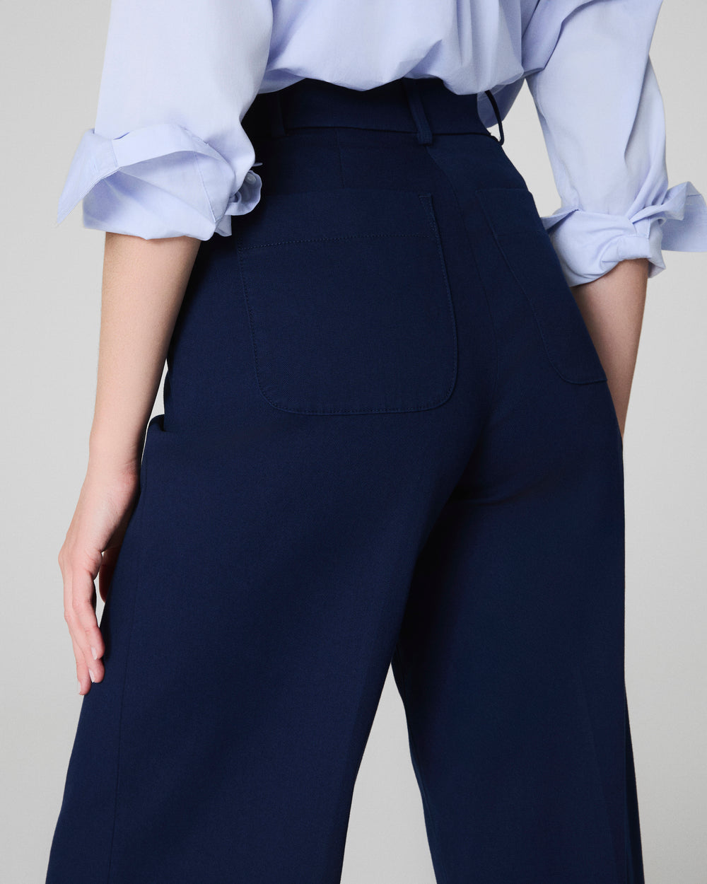 Tummy Control Stretch Twill Wide Leg Pant