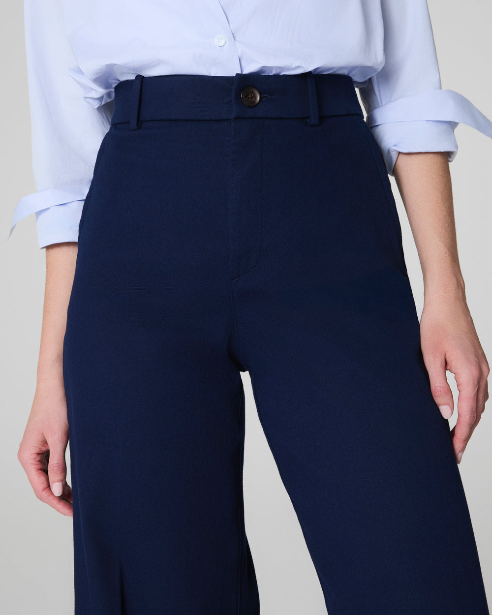 Tummy Control Stretch Twill Wide Leg Pant
