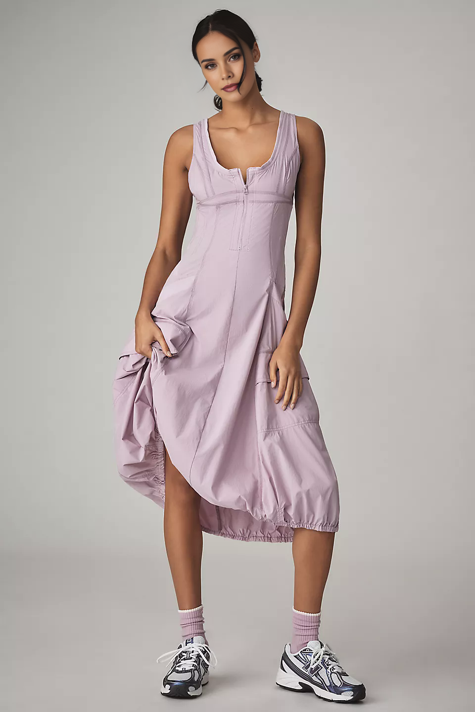 Daily Practice Fastpack Bubble-Hem Midi Dress