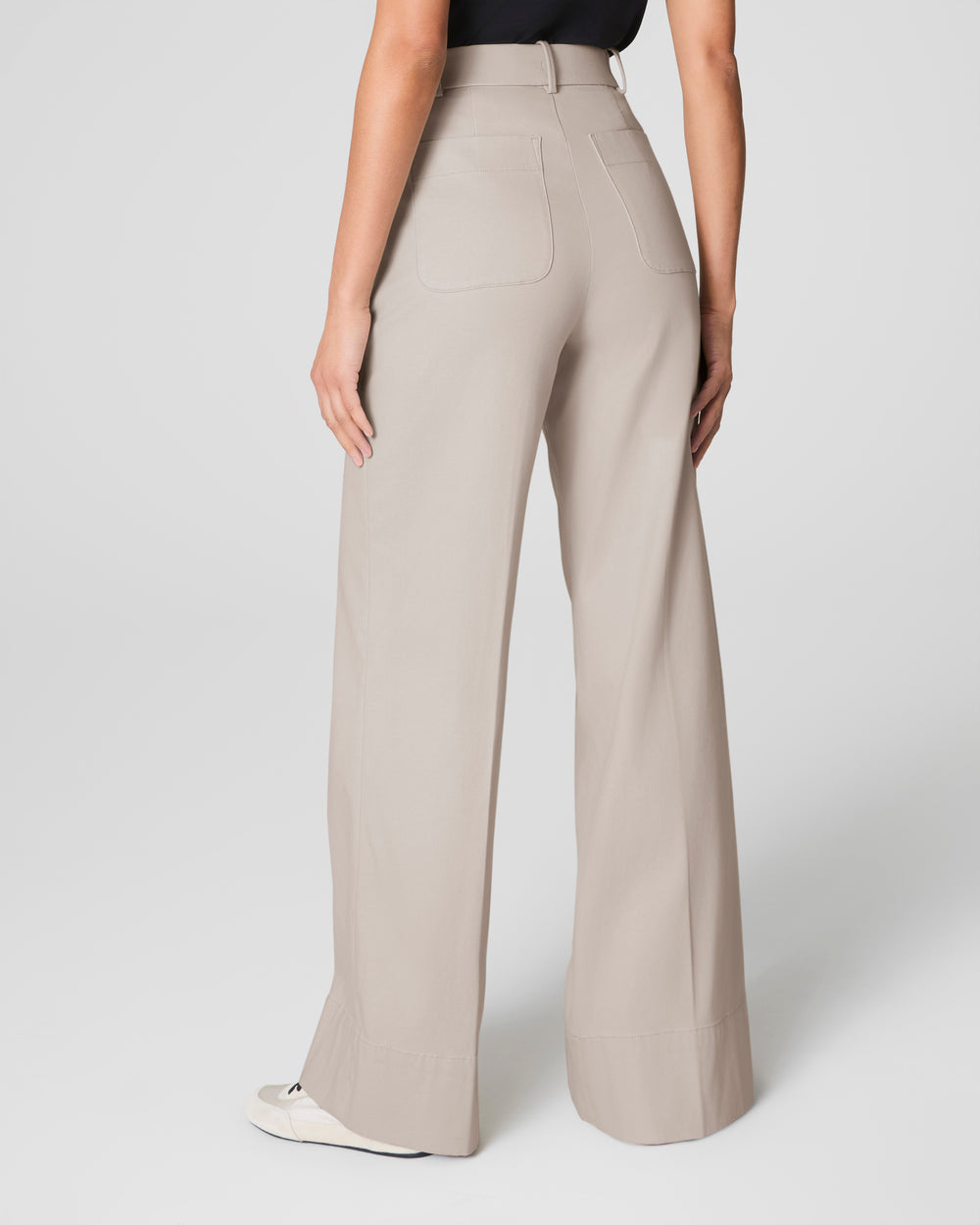 Tummy Control Stretch Twill Wide Leg Pant
