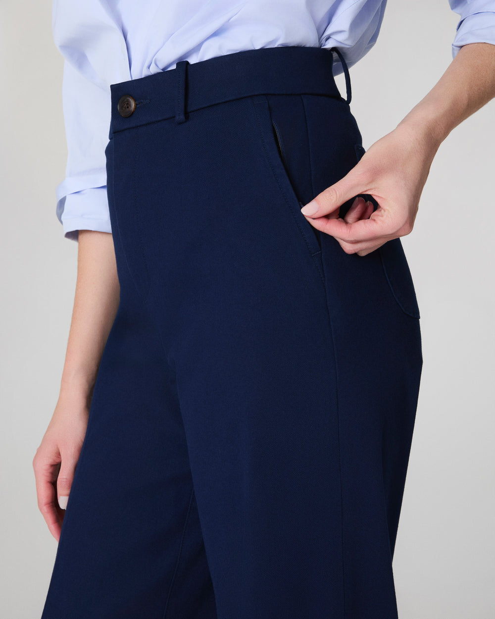 Tummy Control Stretch Twill Wide Leg Pant