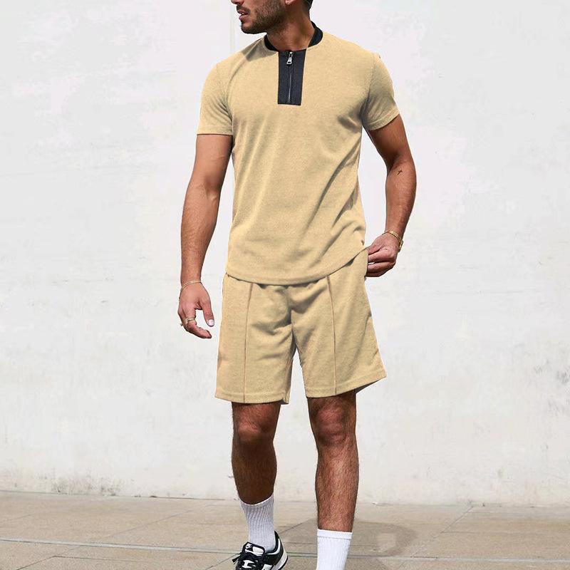 Men's Waffle Panel Stand Collar Tracksuit 14596157X
