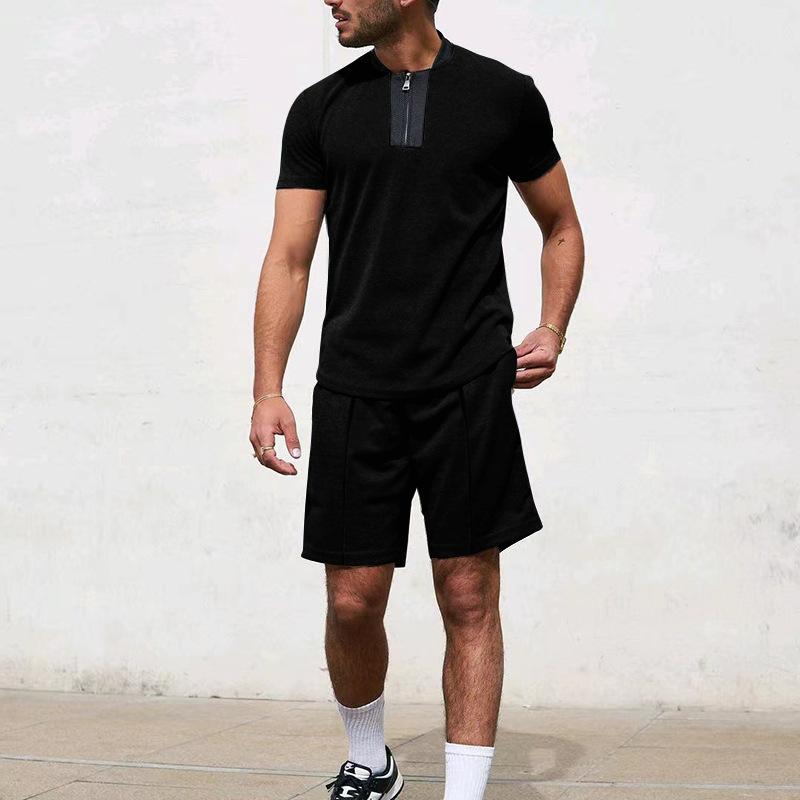Men's Waffle Panel Stand Collar Tracksuit 14596157X
