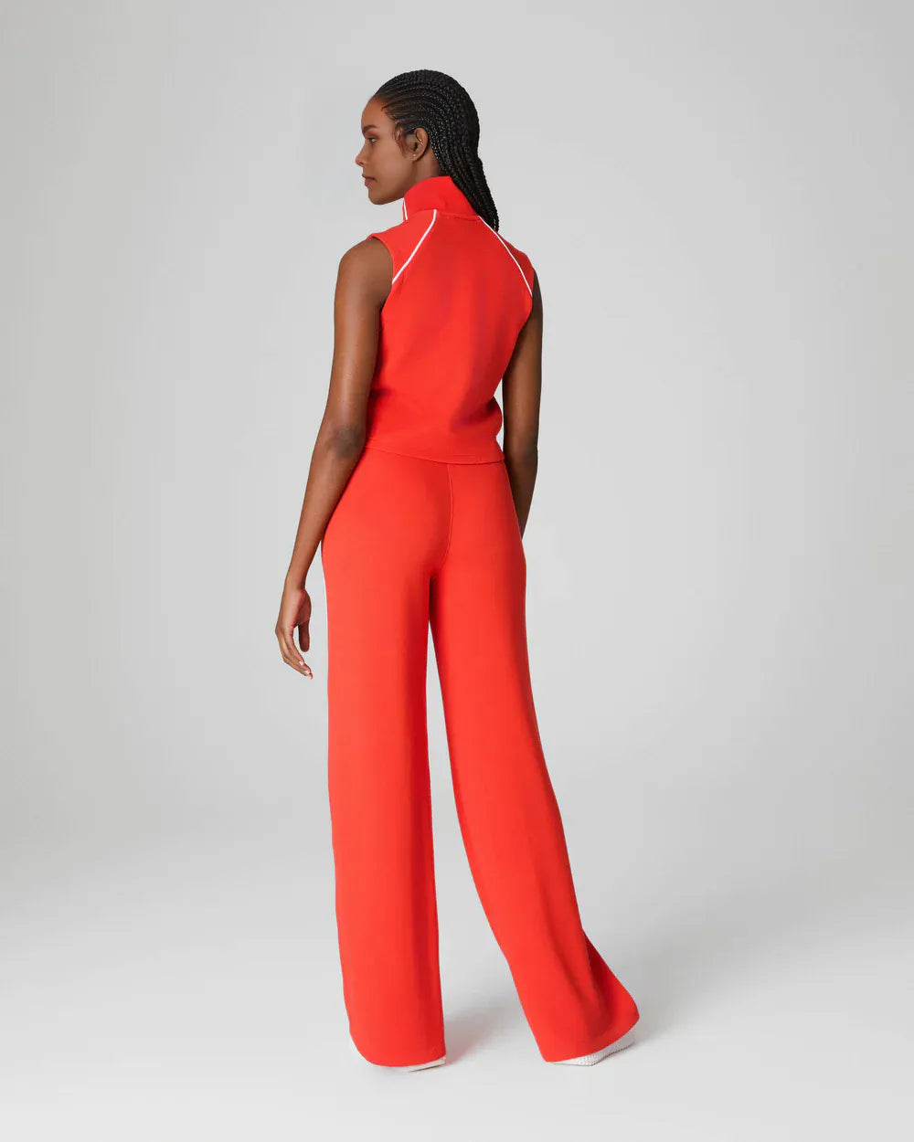 AirEssentials Pique Sleeveless Mockneck Jumpsuit
