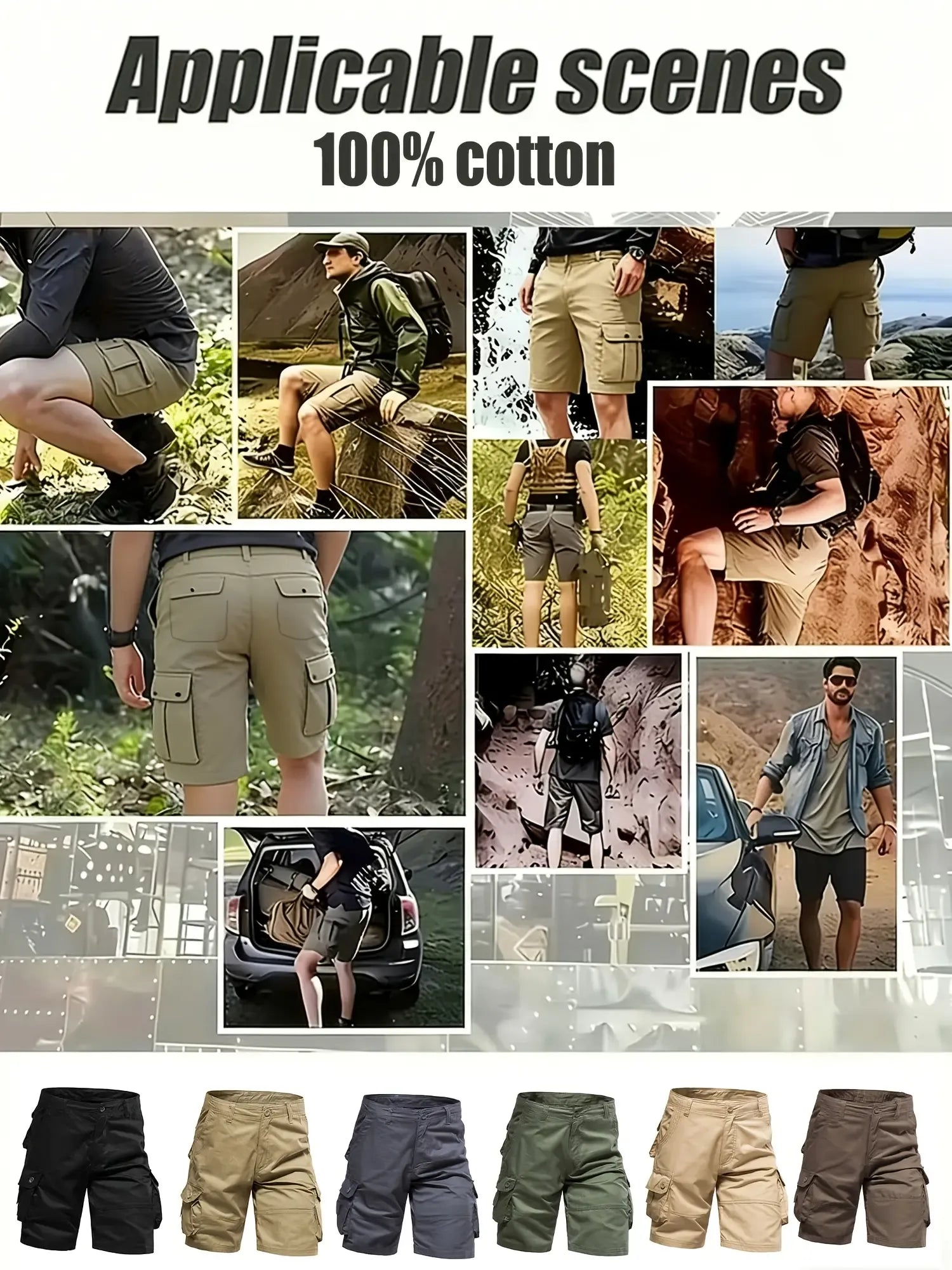 Men’s cargo pants, tactical men’s shorts, men’s shorts with multifunctional pockets