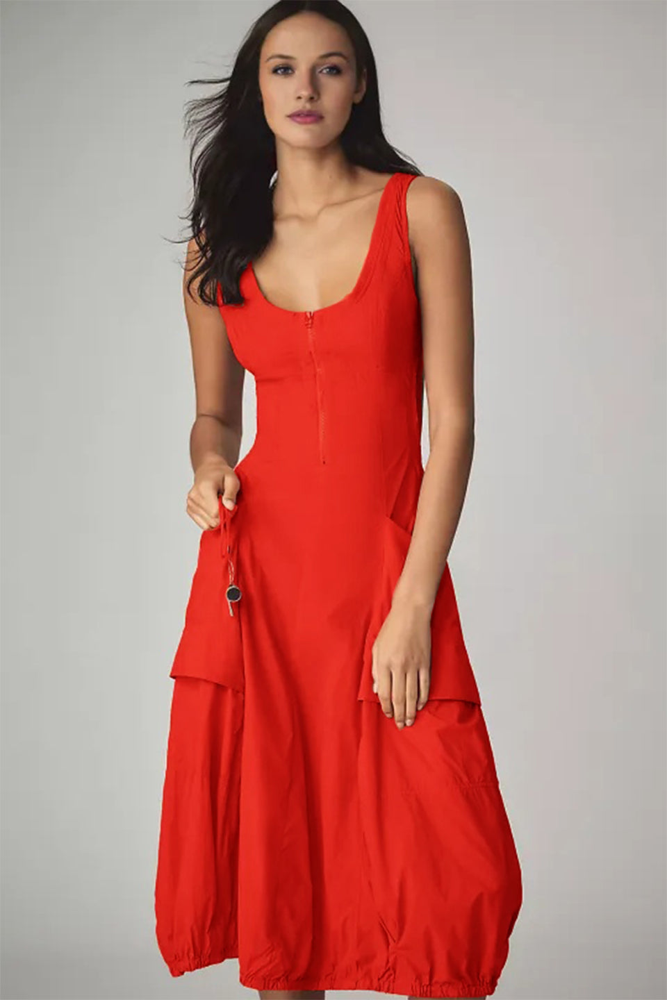Daily Practice Fastpack Bubble-Hem Midi Dress
