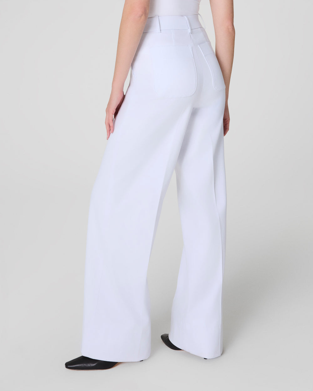 Tummy Control Stretch Twill Wide Leg Pant