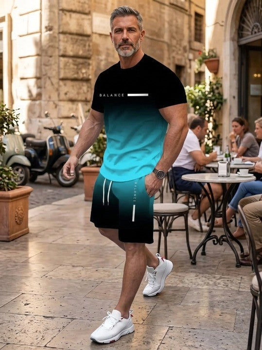 Summer Sale-Men's Gradient Fitness 2-Piece Set