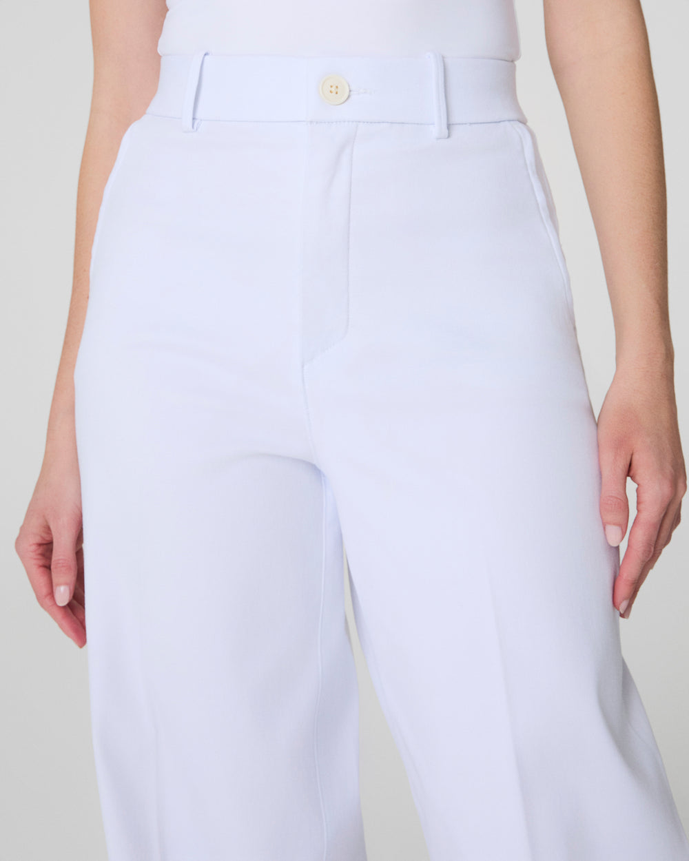 Tummy Control Stretch Twill Wide Leg Pant