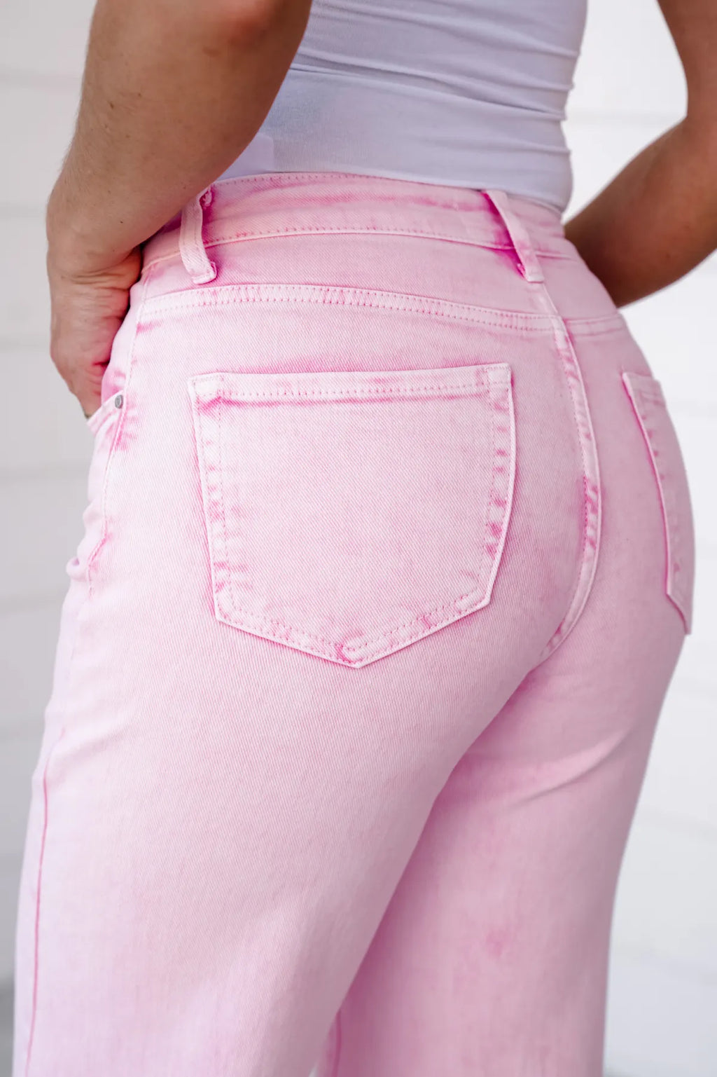High Rise Tummy Control Wide Leg Jeans