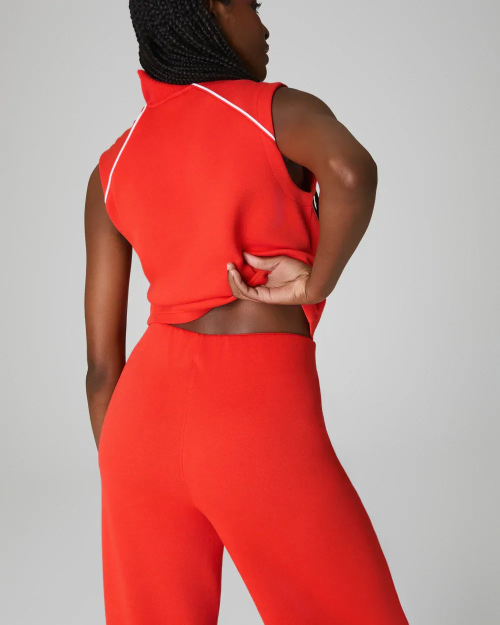 AirEssentials Pique Sleeveless Mockneck Jumpsuit