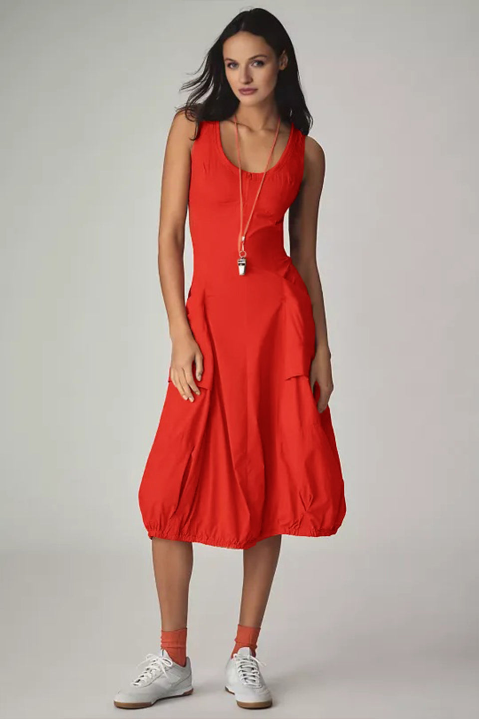 Daily Practice Fastpack Bubble-Hem Midi Dress